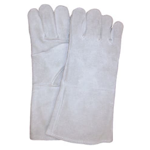 Grey Split Welding Glove with Lined Back - Size Small